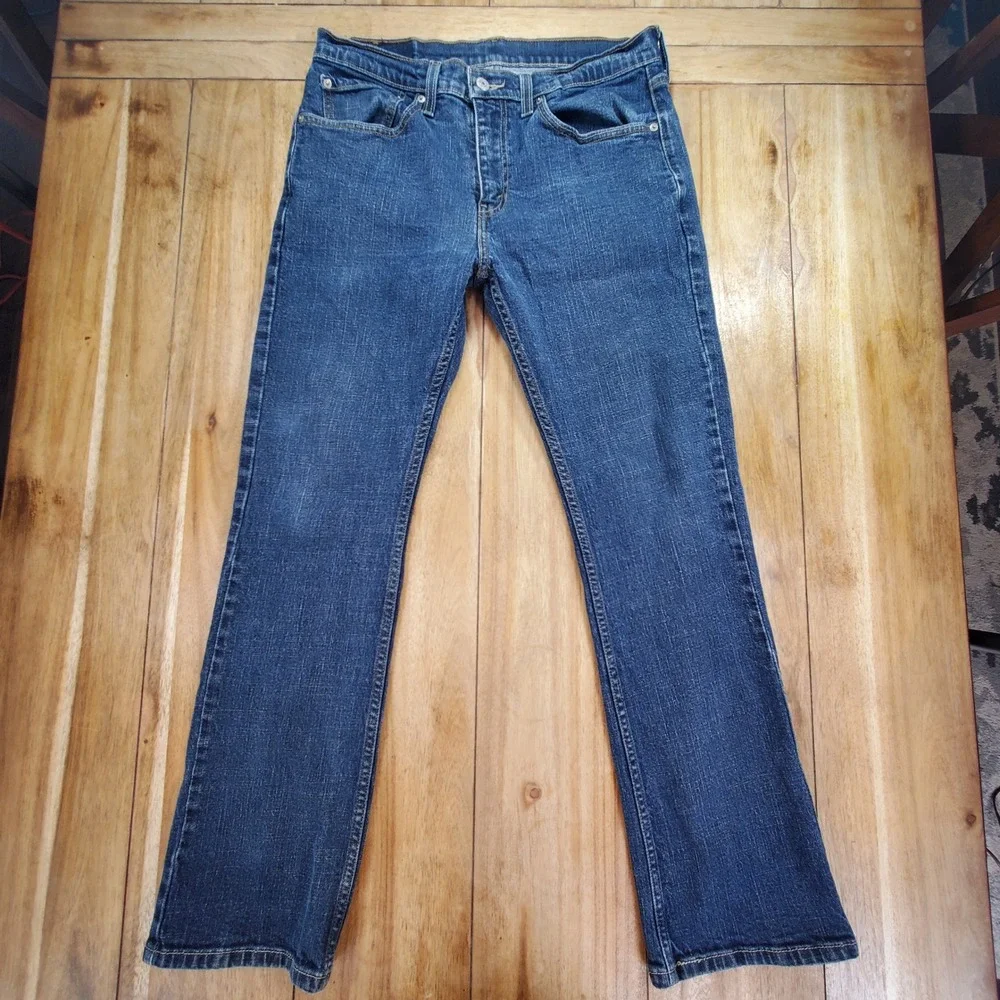 Levi's 527 Bootcut Jeans Mens 34x30 Blue Dark Wash Denim 527-0518